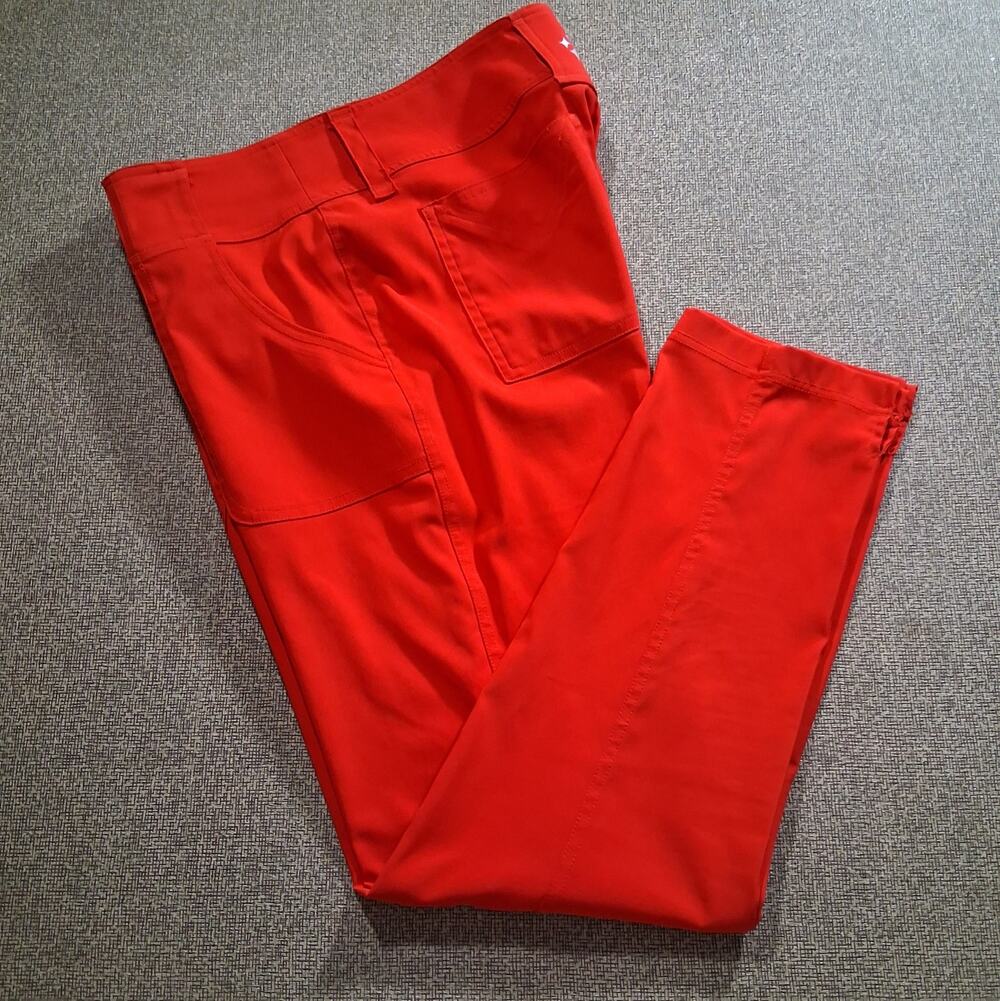 Jofit Women's Size 0 Red Everday Cropped Ankle Pants Golf Tennis Stretch Active